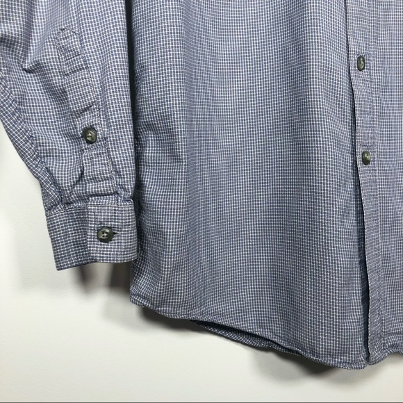 Patagonia Men's Organic Cotton Blue Check Long Sleeve Button Down Shirt M - Picture 4 of 10